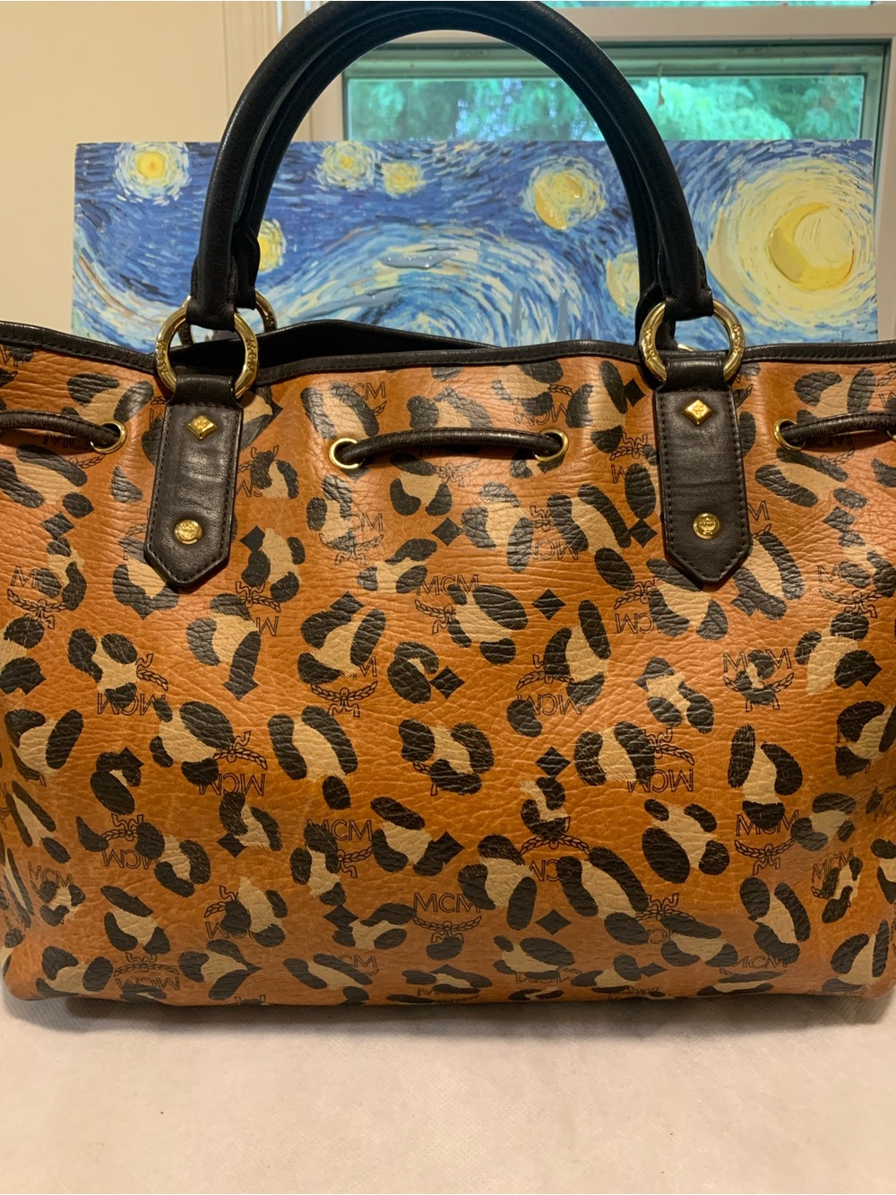 MCM Brown Cognac Leopard  Tote limited Edition EUC - Picture 15 of 16